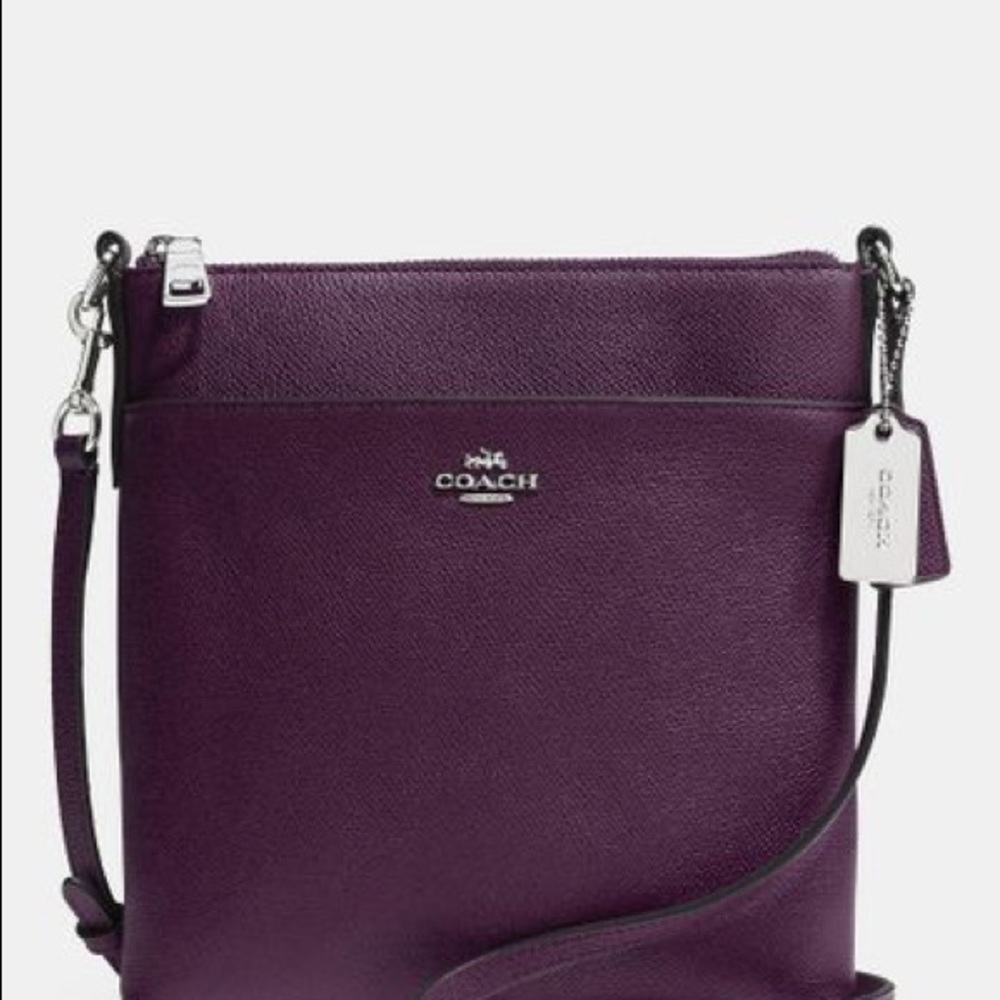 Coach Embossed Leather Purple Crossbody